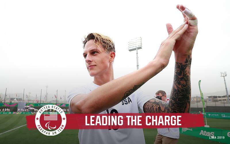 Nick Mayhugh of the U.S. Paralympic Soccer Team in competition