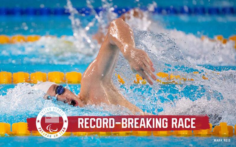 Carson Sanocki swims the 100-meter freestyle on behalf of Team USA.