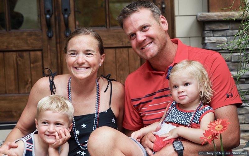 Melissa Stockwell with her husband and two children. 