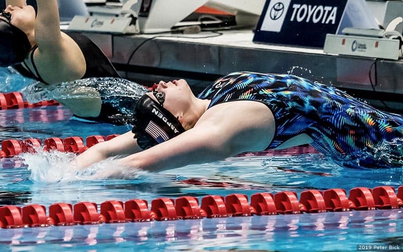 Hannah Aspden competes at the World Para Swimming World Series in Indianapolis, Indiana.