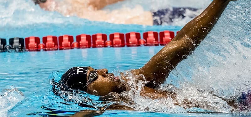 Jamal Hill competes at the World Para Swimming World Series meet in Indianapolis, Indiana.