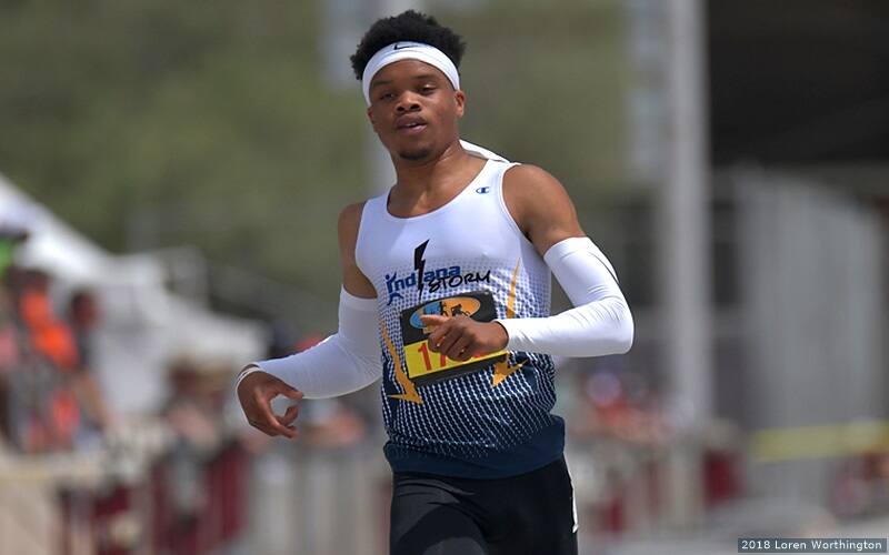 U.S. sprinter Noah Malone competes during the 2018 Desert Challenge Games in Tempe, Arizona.