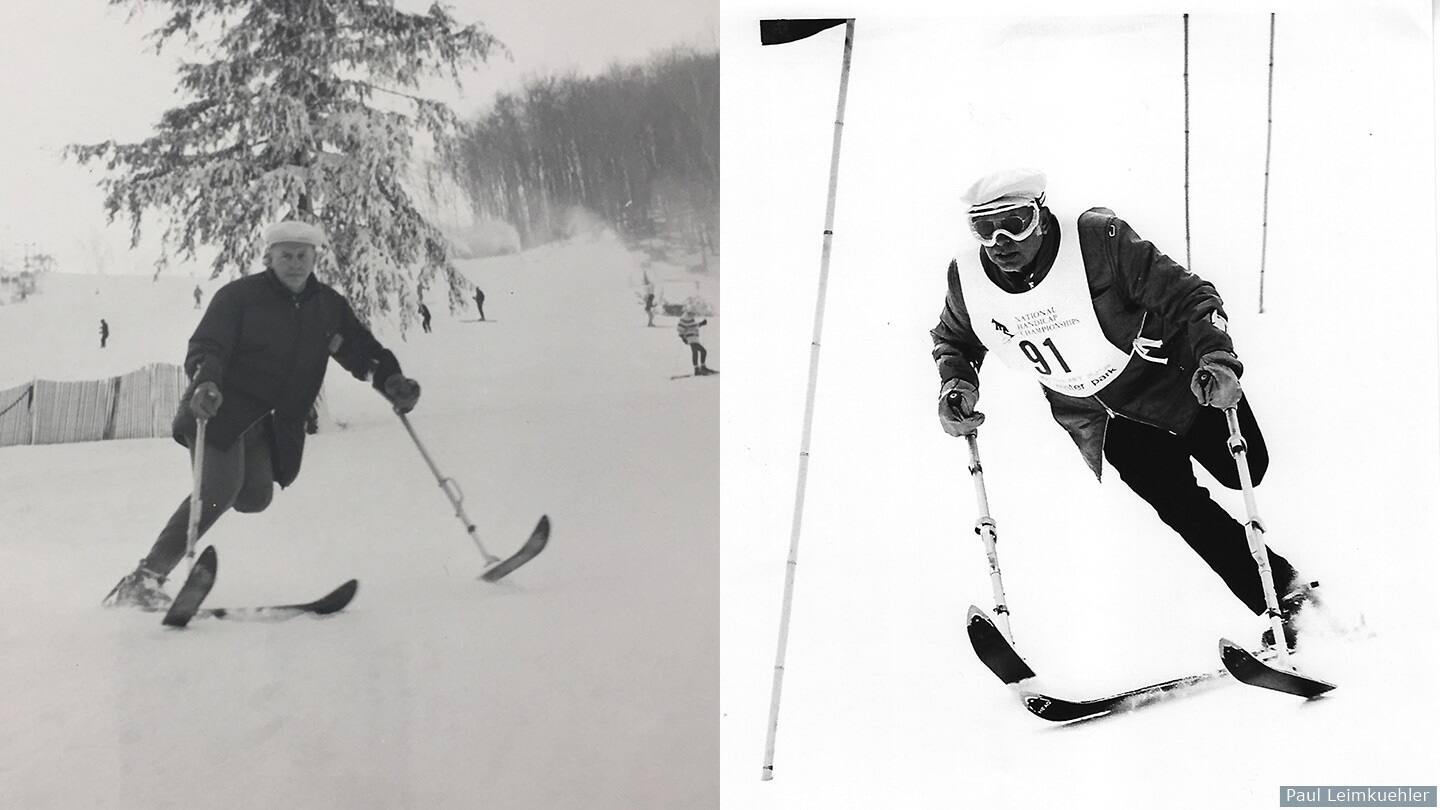 Paul Leimkuehler competes in Para alpine skiing. 