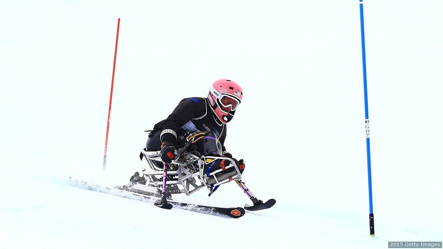 Laurie Stephens competes in the 2015 Winter Games. 
