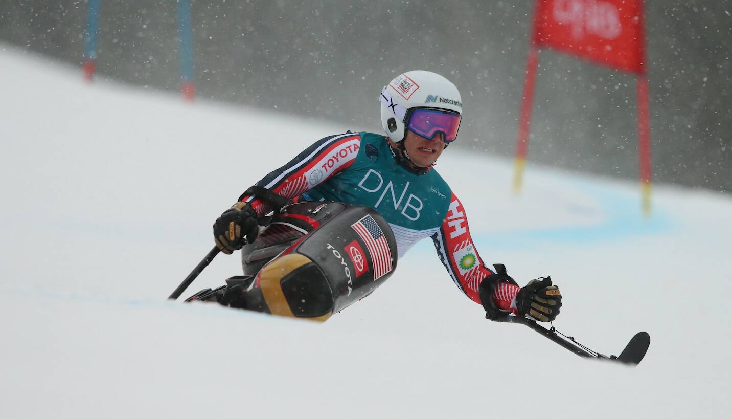 Andrew Kurka competes in the men's sitting giant slalom in Lillehammer. 