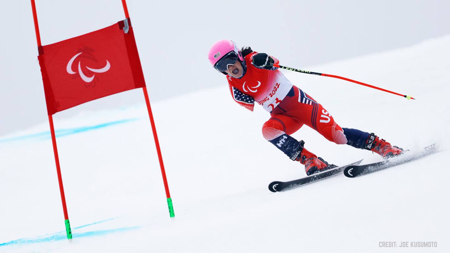 Allie Johnson competing at the 2022 Winter Paralympics