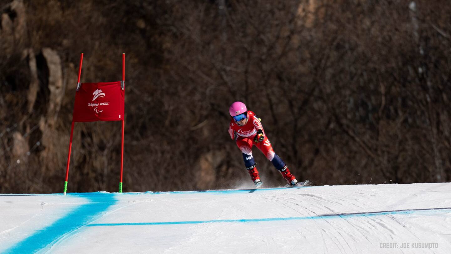 Allie Johnson competes at the 2022 Winter Paralympics