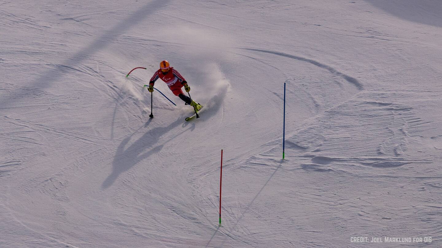 Patrick Halgren competing at the 2022 Winter Paralympics