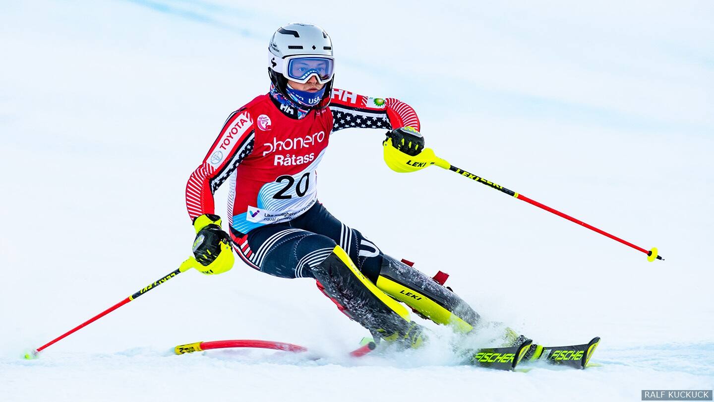 Thomas Walsh competes in the 2021 World Para Snow Sports. 
