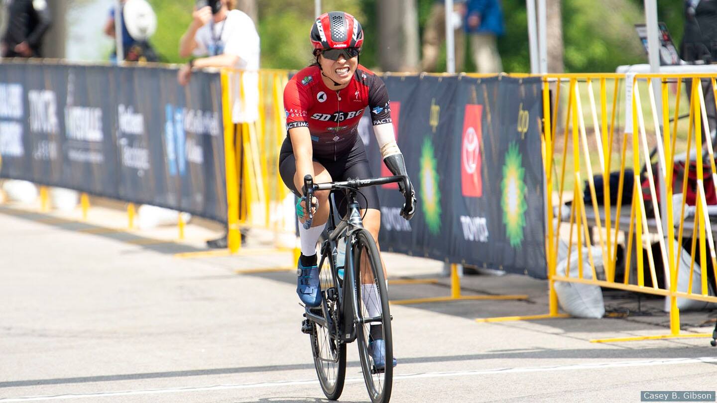 Josie Fouts competes in the women's C5 road race. 