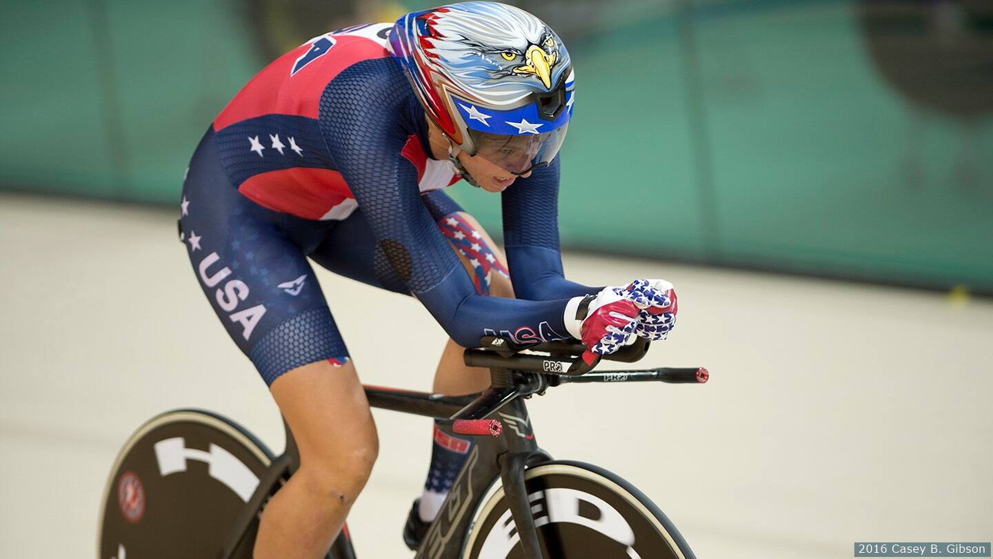 Shawn Morelli competes in track cycling. 