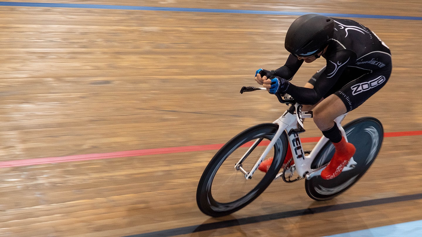 Aaron Keith competes at the Track Nationals. 