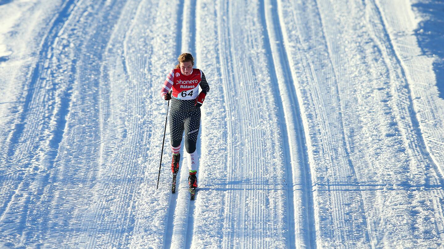 Sydney Peterson competes in the cross-country at Lillehammer 2021. 