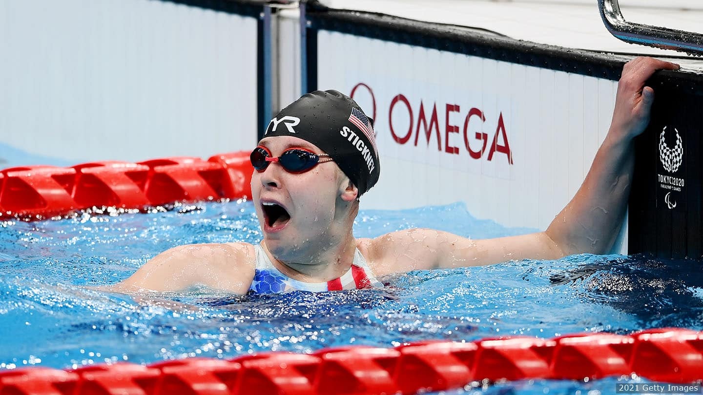 Morgan Stickney in shock after race. 