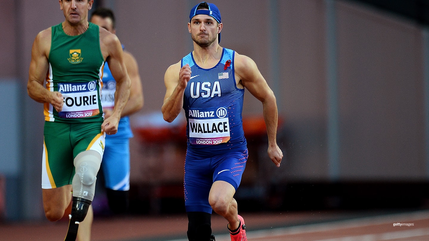 Jarryd Wallace in action during the final of the mens 200m T44 on day nine of the IPC World ParaAthletics Championships 2017 at London Stadium on July 22, 2017 in London.