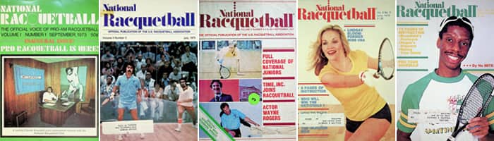 USA Racquetball Magazine Covers from 1970 to 1979