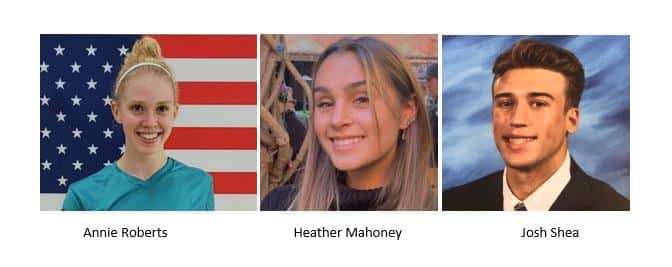 2022 Scholarship Recipients: Annie Robers, Heather Mahoney, and Josh Shea