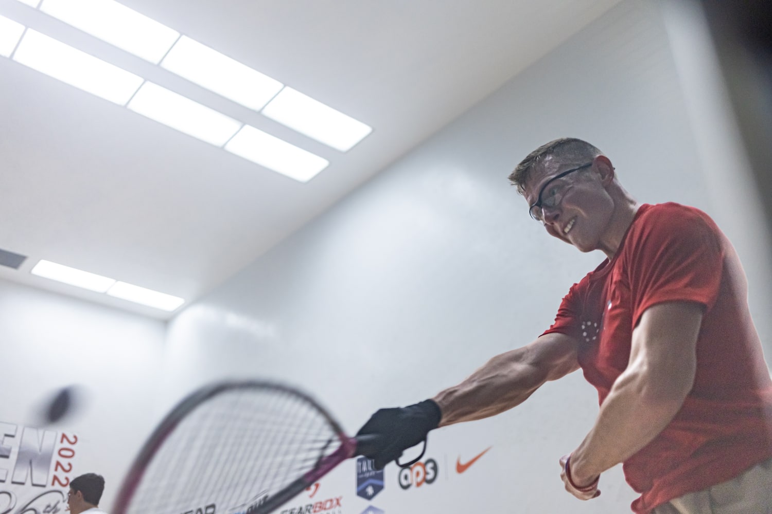 Sam Bredenbeck in Qualifying action at the 2022 USA Racquetball US OPEN Championships