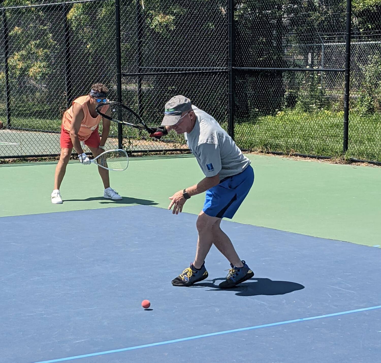 Erik sweetster from New Hampshire and the player in the back is Tony sharp from Somerville Mass.  Photo courtesy of Jim Bove