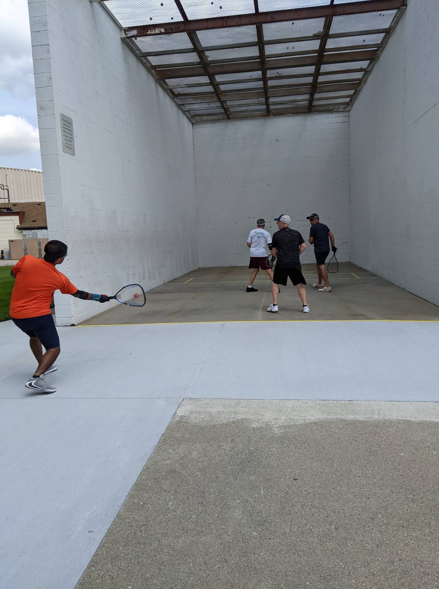 SCS Doubles participants L-R Sameer Luthra,  Steve Goedker, Jim Bronson and Bart Turner.  Photo courtesy of Cyrus Chinoy