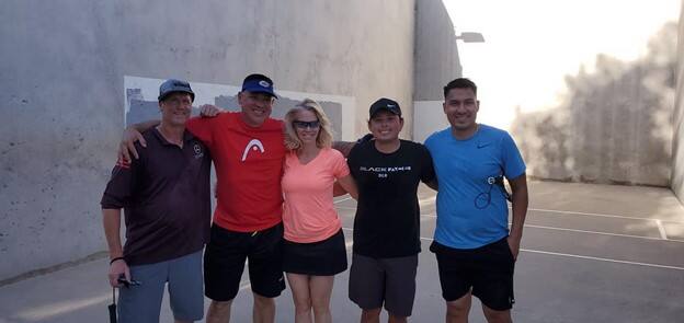 Figure 1: The finalists (L-R) Juan Mendoza, Darin Randles, Marti McCurdy,, Daniel De La Rosa, and tournament host Tommy Medina.  Photo courtesy of Medina/David Lee.