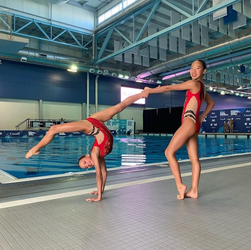 12U Duet after winning a silver medal at UANA Pan American Artistic Swimming Championships