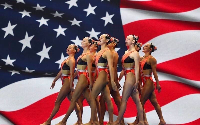 USA Artistic Swimming on deck at World Championships in Gwangju, South Korea