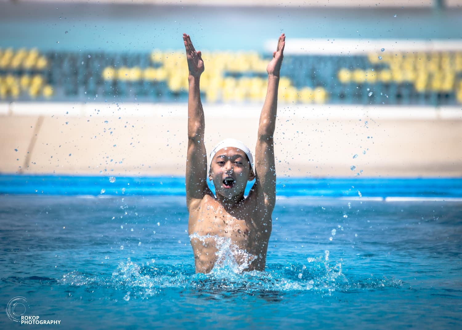Michael Chan in the water during 13-15 national team trials