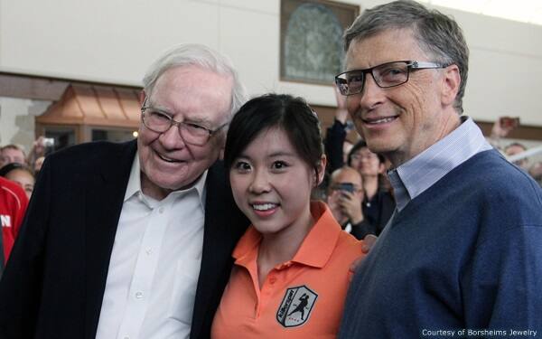 Warren Buffett, Ariel Hsing and Bill Gates