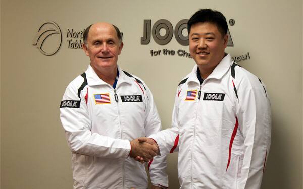 USATT CEO Michael D. Cavanaugh and Richard Lee of JOOLA North America