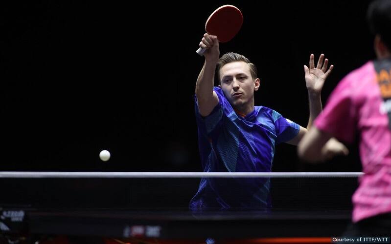 PITCHFORD Liam (ENG) versus JANG Woojin (KOR) at the 2020 WTT Macao - Battle 1