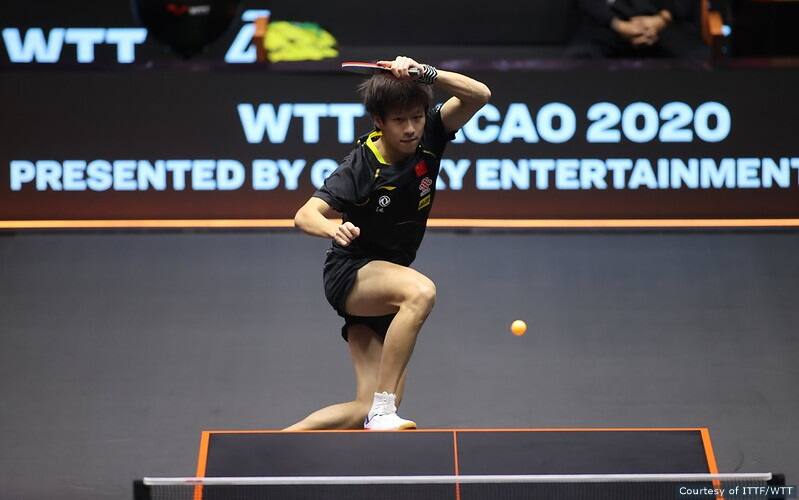 CALDERANO Hugo (BRA) versus LIN Gaoyuan (CHN) at the 2020 WTT Macao - Top Seed Winner Final