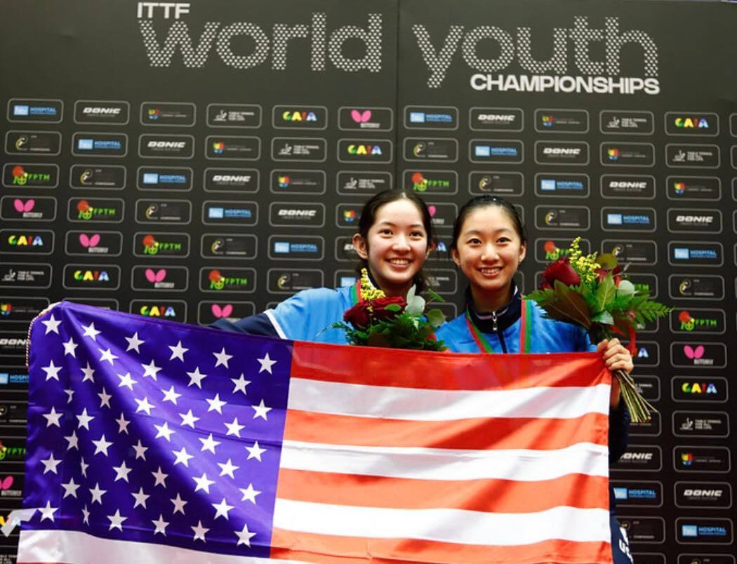 Rachel Sung and Amy Wang at ITTF World Youth Championships