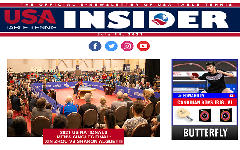USATT Insider 2021 USNTTC Edition, July 14.