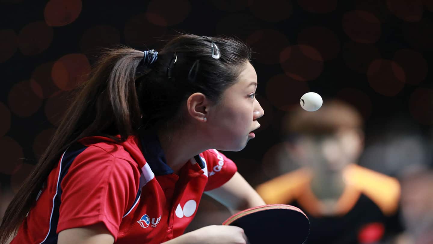 London,England, 21 February 2018. 1/4 Final at the ITTF Team World Cup.