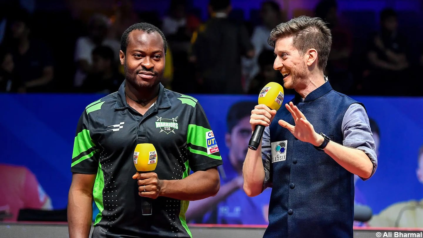 QUADRI ARUNA of Warriors T.T.C. and Adam Bobrow.