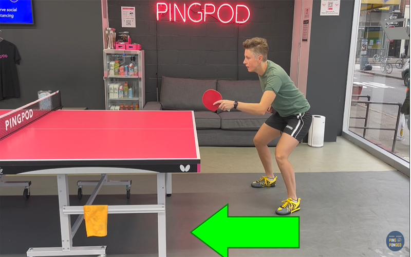 pingpong TV Training, Matilda Ekholm in a ready stance at the table