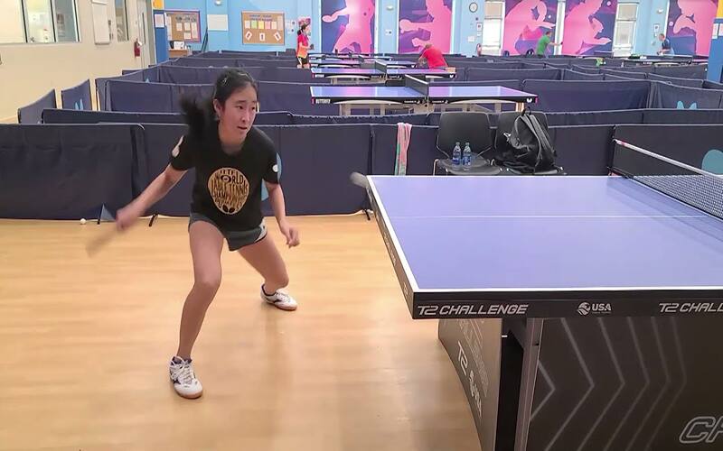 Bella Xu in a footwork demonstration.