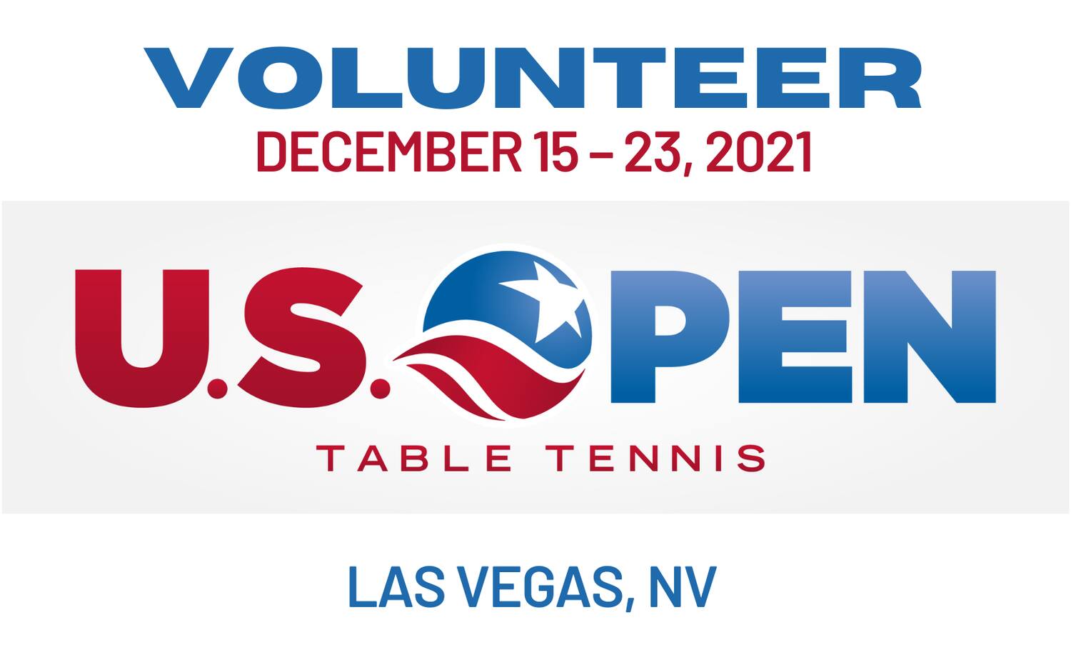 2021 US open table tennis championships volunteer request.