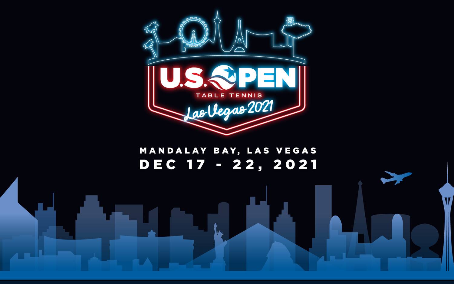 US OPEN 2021 LOGO WITH BLUE LAS VEGAS SKYLINE