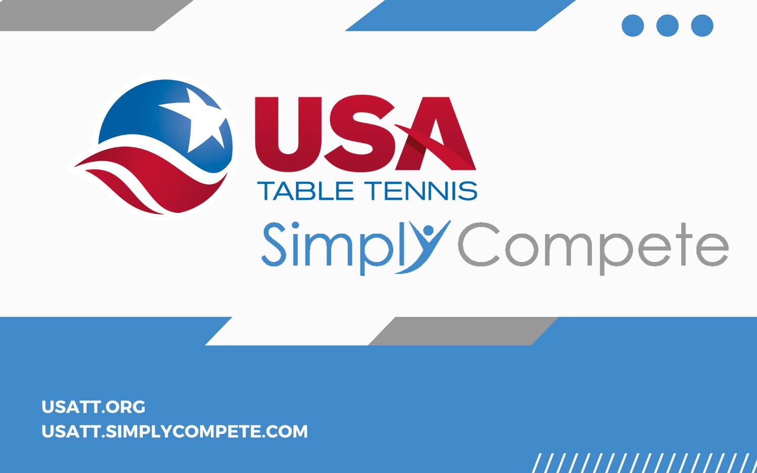 USATT and Simply Compete 2022 partnership cover logos.