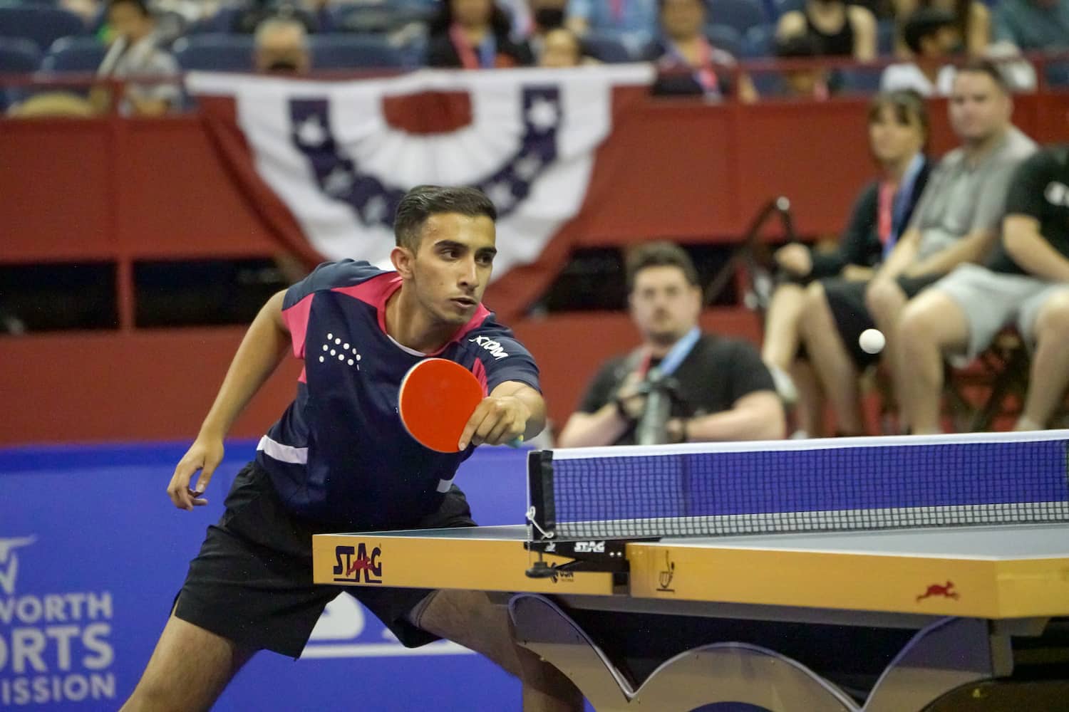 Nikhil Kumar, Men's Singles Finals at the 2022 U.S. National Table Tennis Championships. Fort Worth, Texas. 2022.