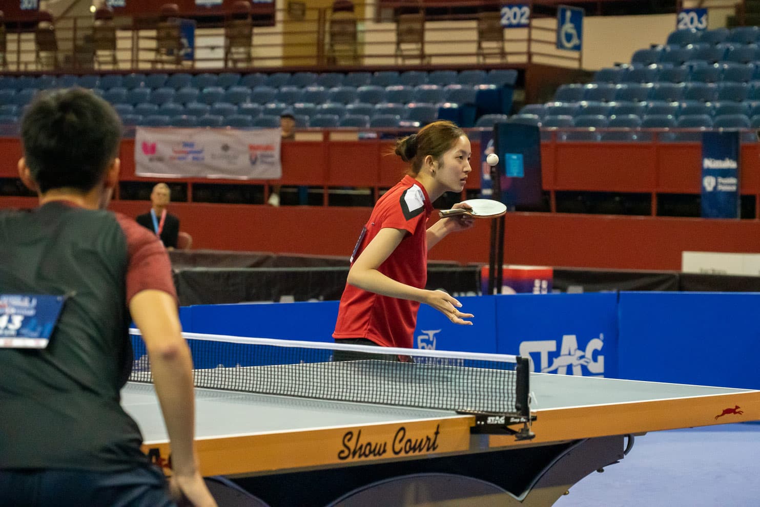 Rachel Wang, Mixed Doubles Finals at 2022 U.S. National Championships. Fort Worth Convention Center, Fort Worth, Texas. 2022.
