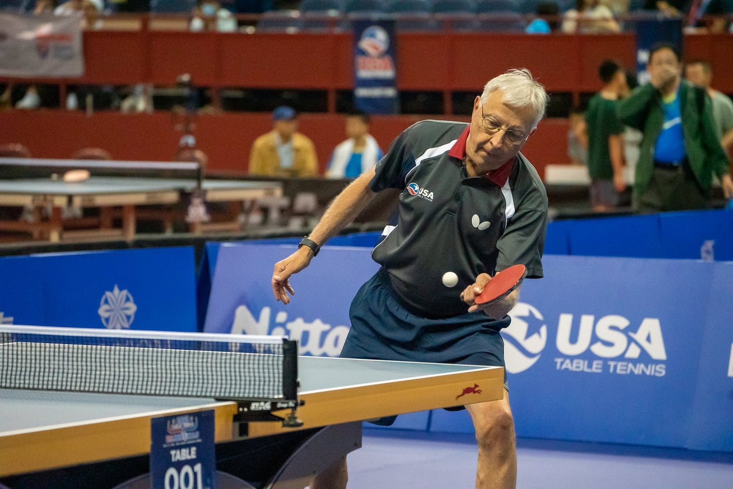 Dell Sweeris at the 2022 U.S. National Table Tennis Championships. Fort Worth, Texas