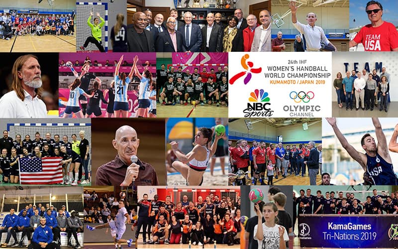 A collage of USA Team Handball events in 2019.