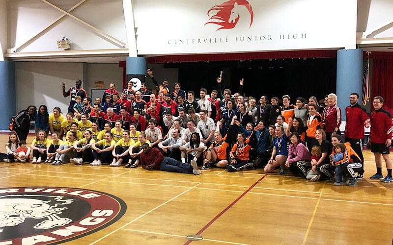 All teams on the court during the California Cup for a group photo