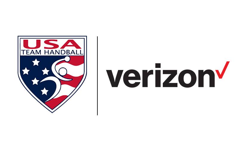 Verizon's logo, side by side with USA Team Handball logo