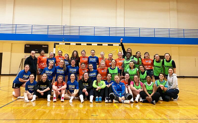 Athletes on the court for the North American Cup