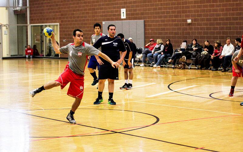 Ohio State Handball athlete taking a shot