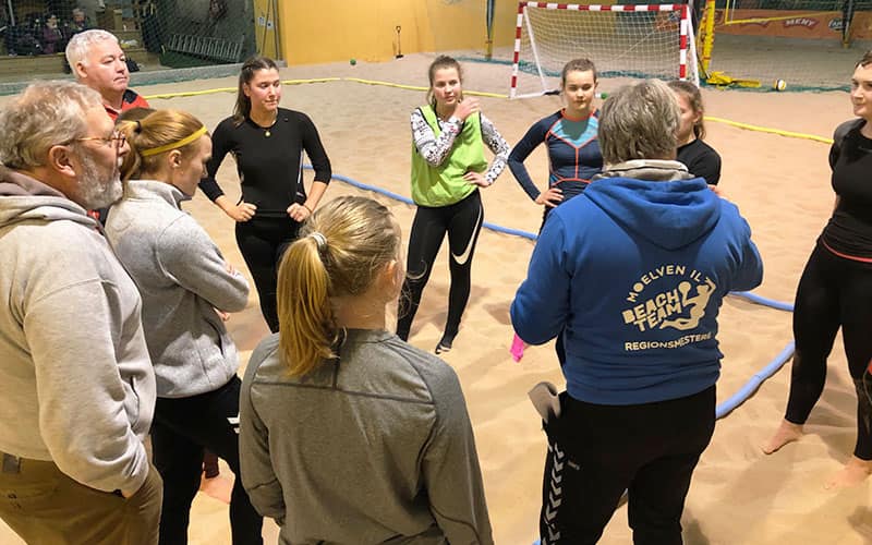 Lisa Dunn and Marilyn Elder attend a coaching clinic in Norway. 